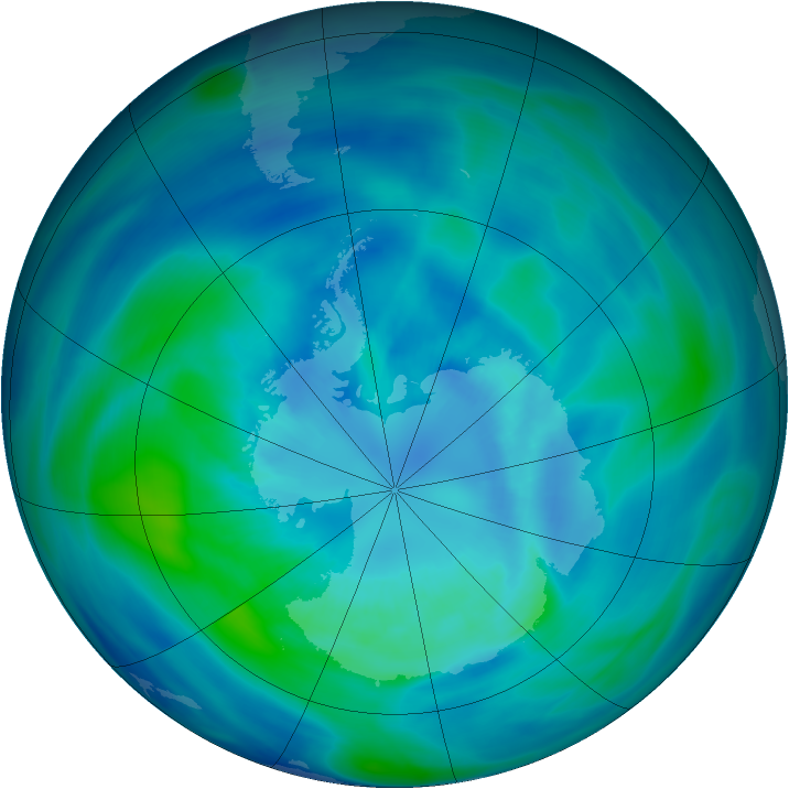 Antarctic ozone map for 28 March 2007